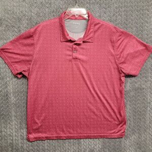 Etonic Polo Shirt Mens Size XL Golf Short Sleeve‎ Commas All over Print AOP Pink